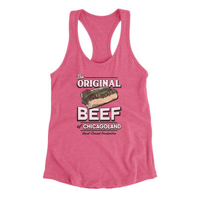 The Original Beef Of Chicagoland Women's Racerback Tank Vintage Pink | Funny Shirt from Famous In Real Life