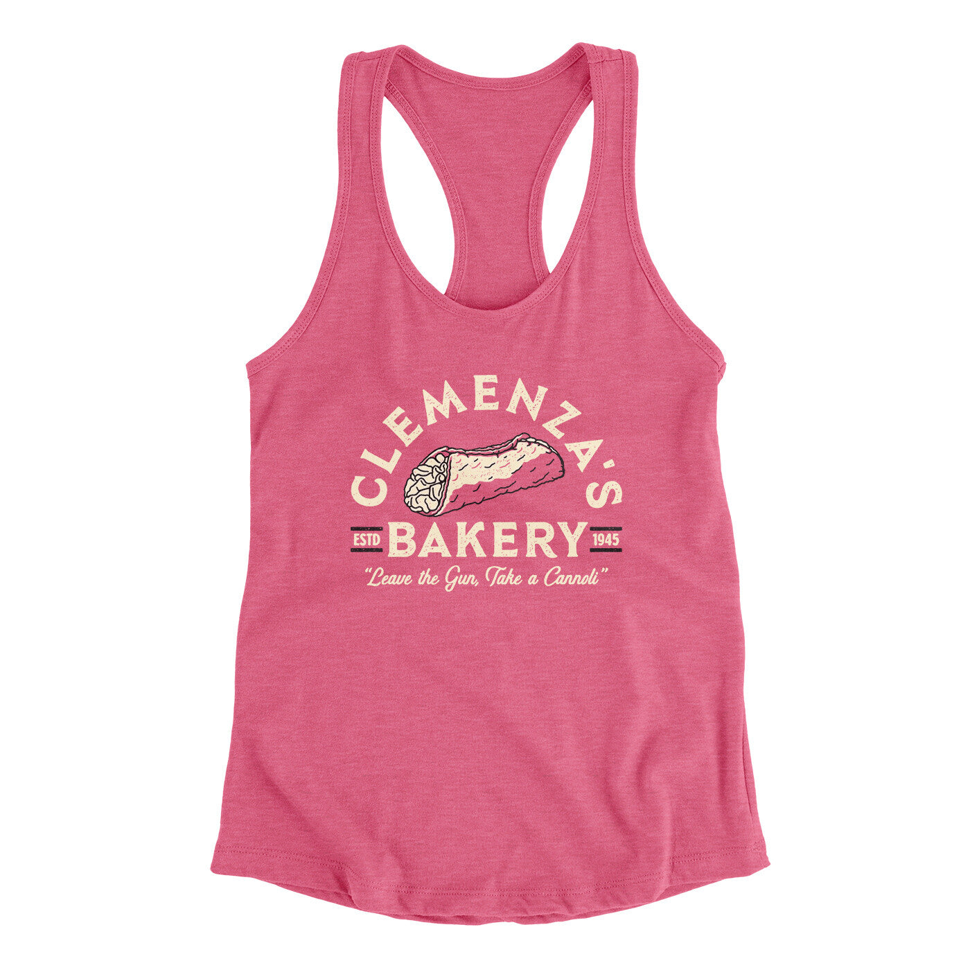Clemenza’s Bakery Women's Racerback Tank Vintage Pink | Funny Shirt from Famous In Real Life