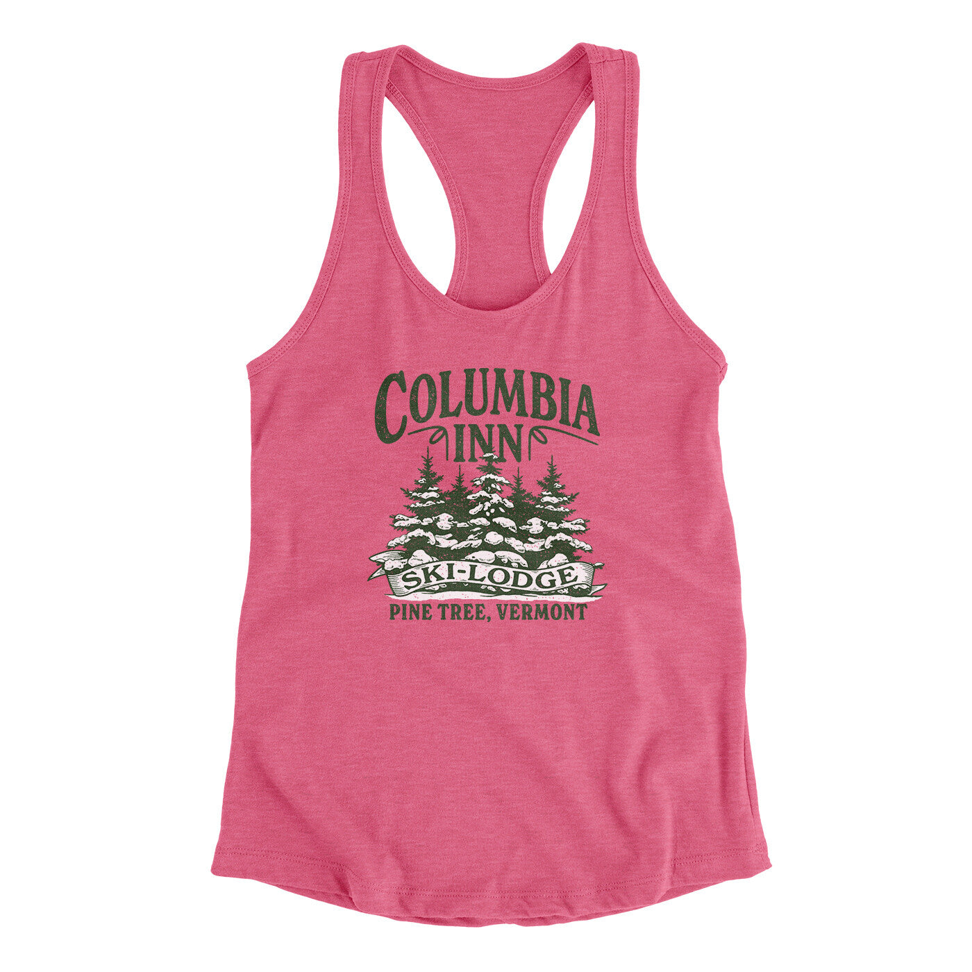 Columbia Inn Women's Racerback Tank Vintage Pink | Funny Shirt from Famous In Real Life