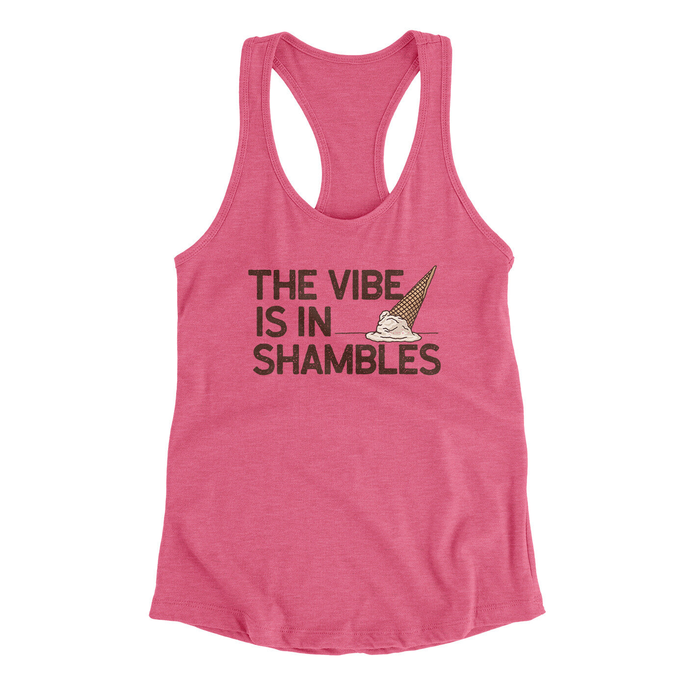 The Vibe Is In Shambles Women's Racerback Tank Vintage Pink | Funny Shirt from Famous In Real Life