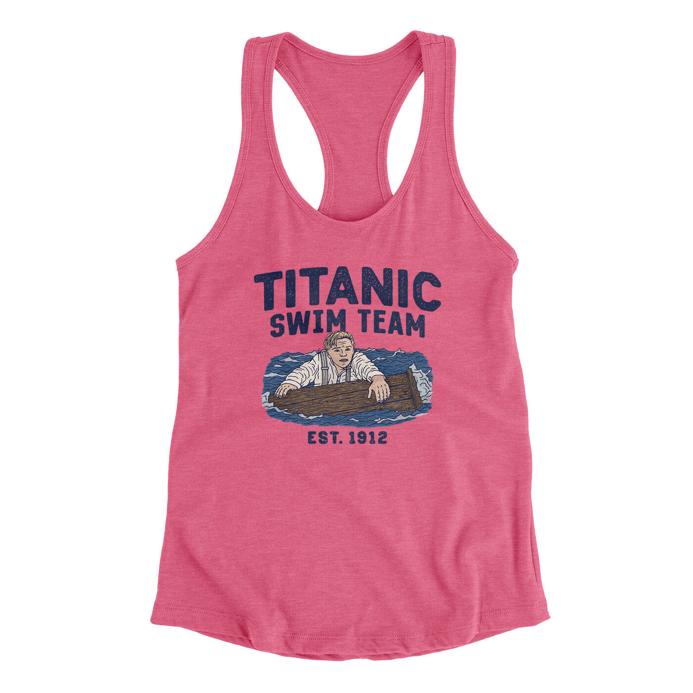 Titanic Swim Team Women's Racerback Tank Vintage Pink | Funny Shirt from Famous In Real Life