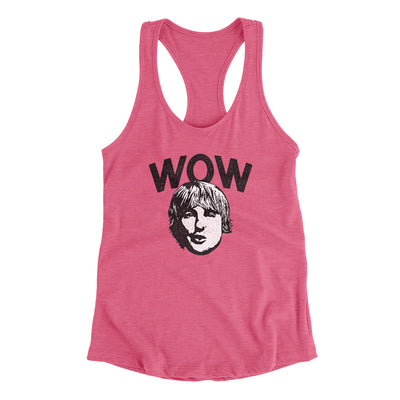 Wow Women's Racerback Tank Vintage Pink | Funny Shirt from Famous In Real Life