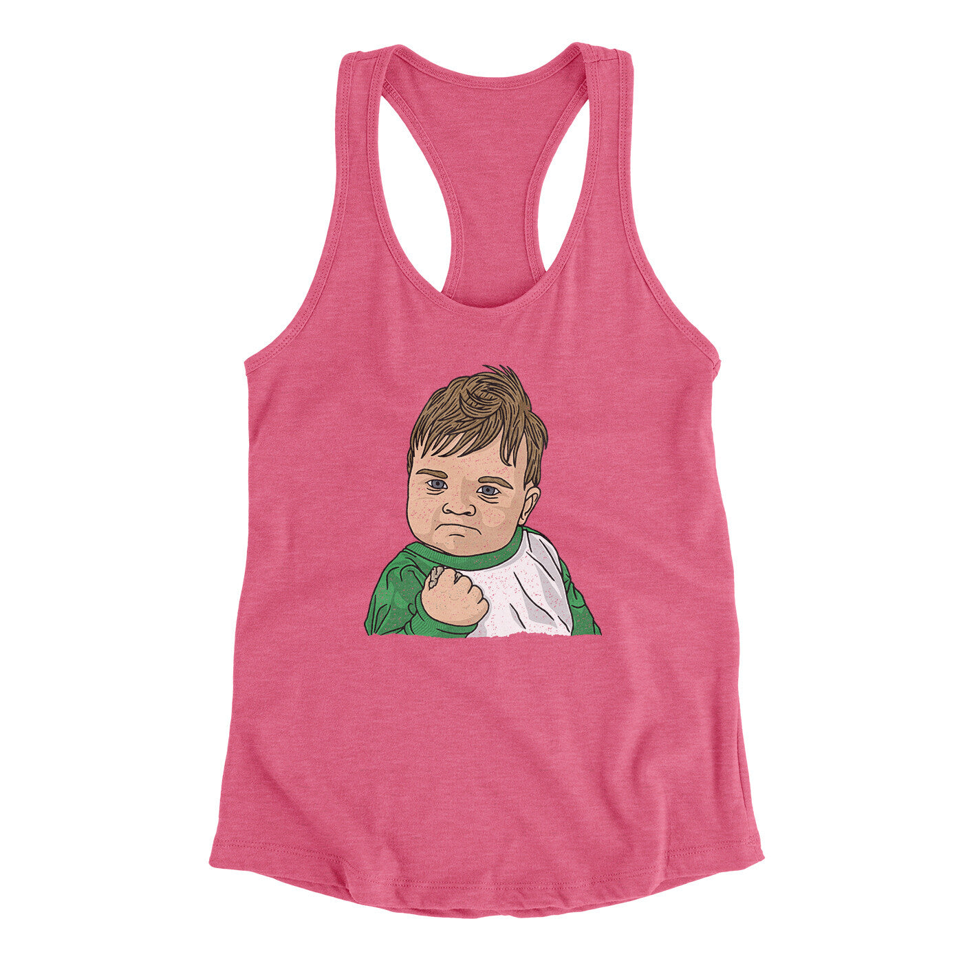 Success Kid Meme Funny Women's Racerback Tank | Funny Shirt from Famous In Real Life