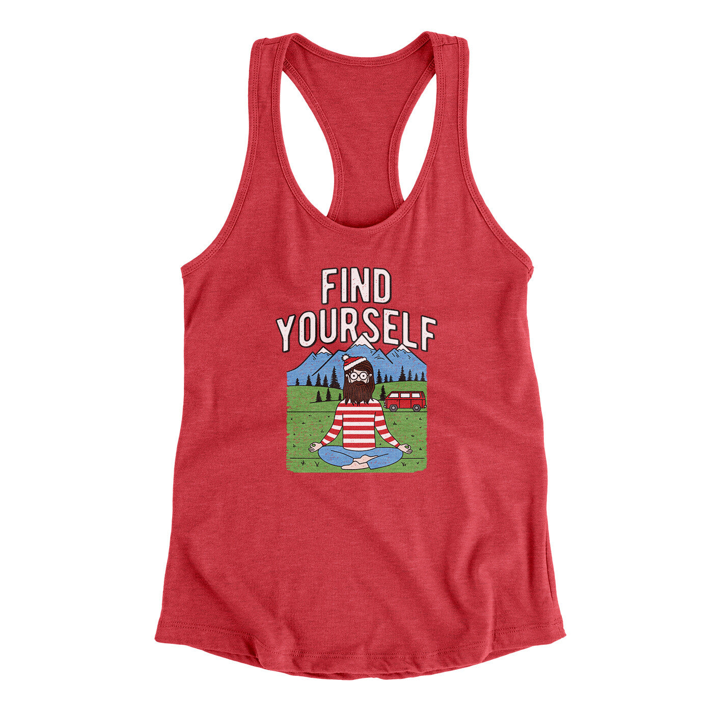 Find Yourself Women's Racerback Tank | Funny Shirt from Famous In Real Life