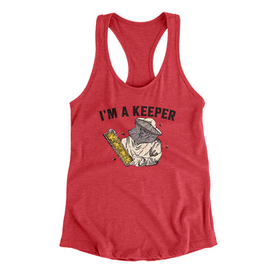 I'm A Keeper Women's Racerback Tank Vintage Red | Funny Shirt from Famous In Real Life