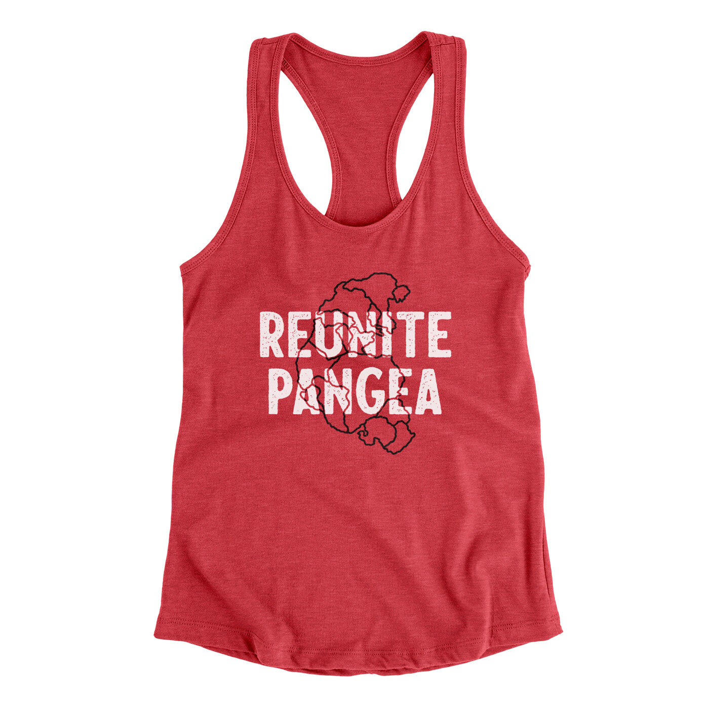 Reunite Pangea Women's Racerback Tank Vintage Red | Funny Shirt from Famous In Real Life