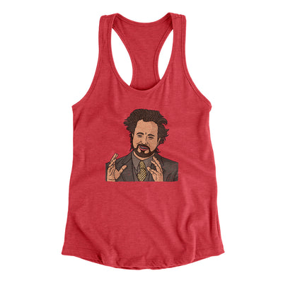 Alien Guy Meme Women's Racerback Tank Vintage Red | Funny Shirt from Famous In Real Life
