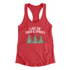 I Like Em Thick And Sprucy Women's Racerback Tank Vintage Red | Funny Shirt from Famous In Real Life