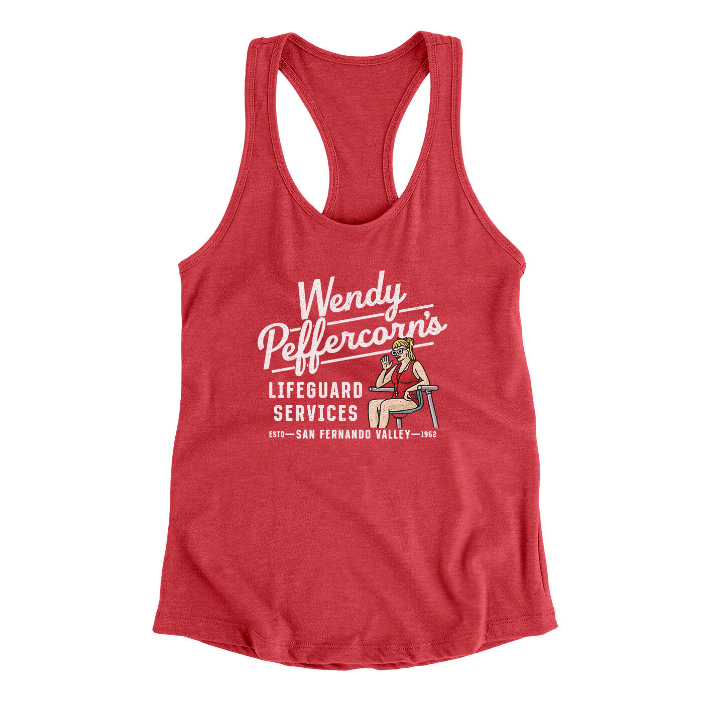 Wendy Peffercorn’s Lifeguard Services Women's Racerback Tank | Funny Shirt from Famous In Real Life