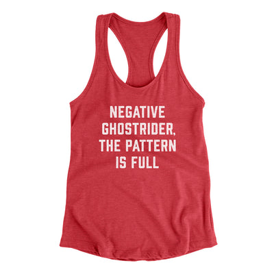Negative Ghostrider The Pattern Is Full Women's Racerback Tank Vintage Red | Funny Shirt from Famous In Real Life