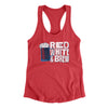 Red White And Brew Women's Racerback Tank Vintage Red | Funny Shirt from Famous In Real Life