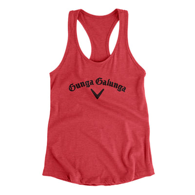Gunga Galunga Women's Racerback Tank Vintage Red | Funny Shirt from Famous In Real Life