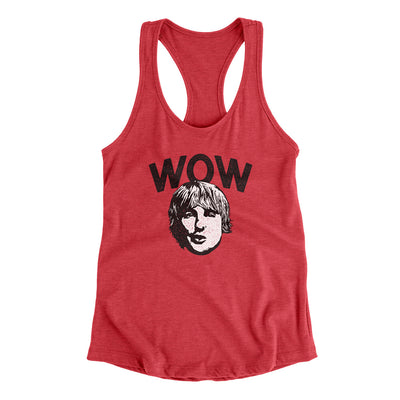 Wow Women's Racerback Tank Vintage Red | Funny Shirt from Famous In Real Life
