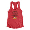 Thicc Thighs And Pumpkin Pies Funny Thanksgiving Women's Racerback Tank Vintage Red | Funny Shirt from Famous In Real Life