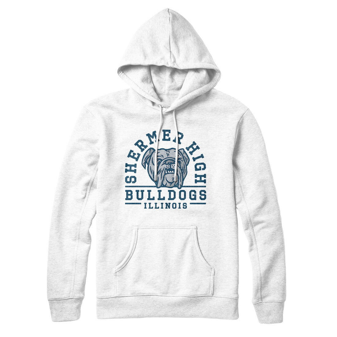 Shermer High Bulldogs Hoodie White | Funny Shirt from Famous In Real Life