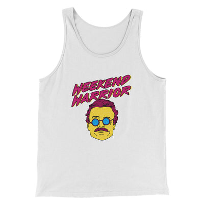 Weekend Warrior Funny Movie Men/Unisex Tank Top White | Funny Shirt from Famous In Real Life