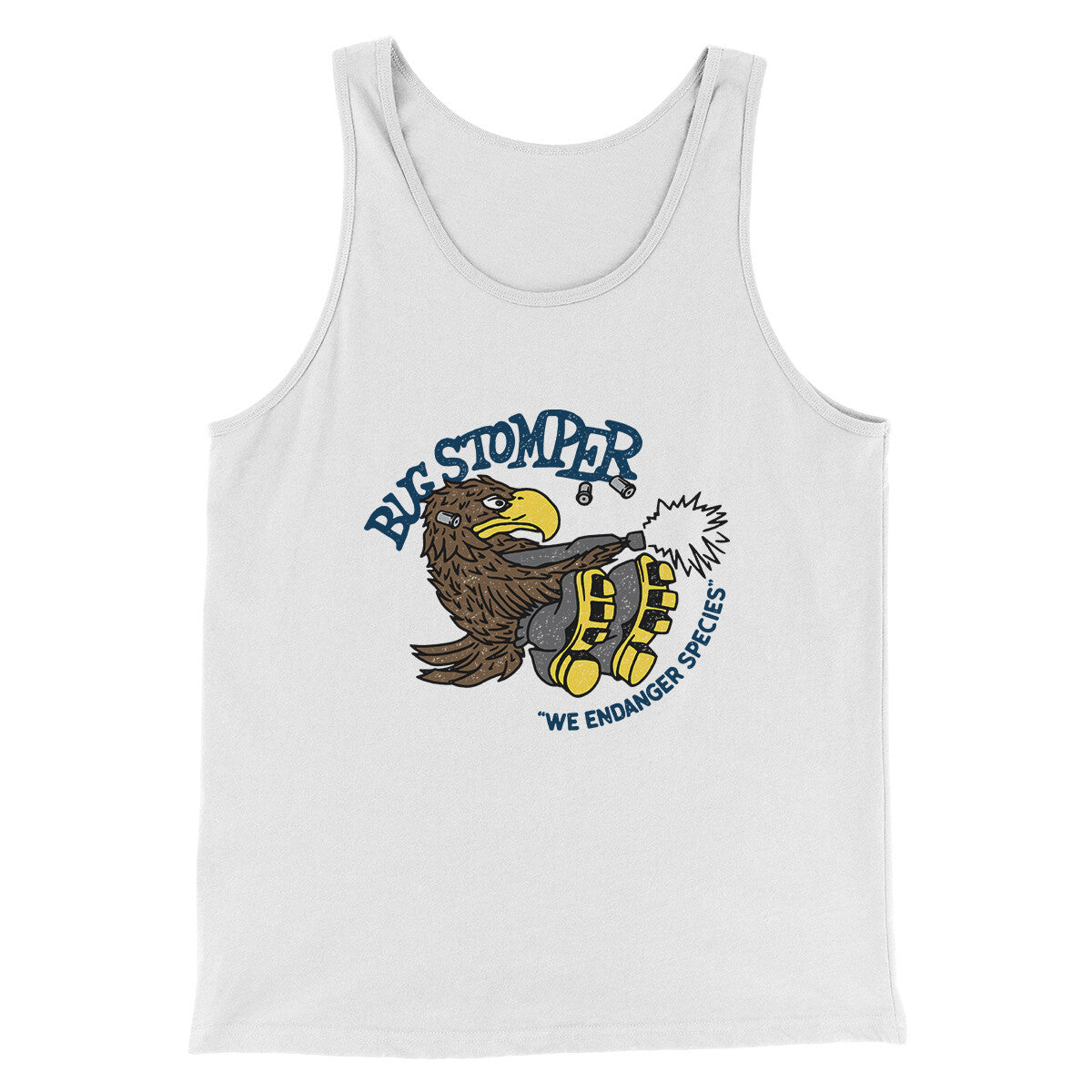 Bug Stomper Men/Unisex Tank Top White | Funny Shirt from Famous In Real Life