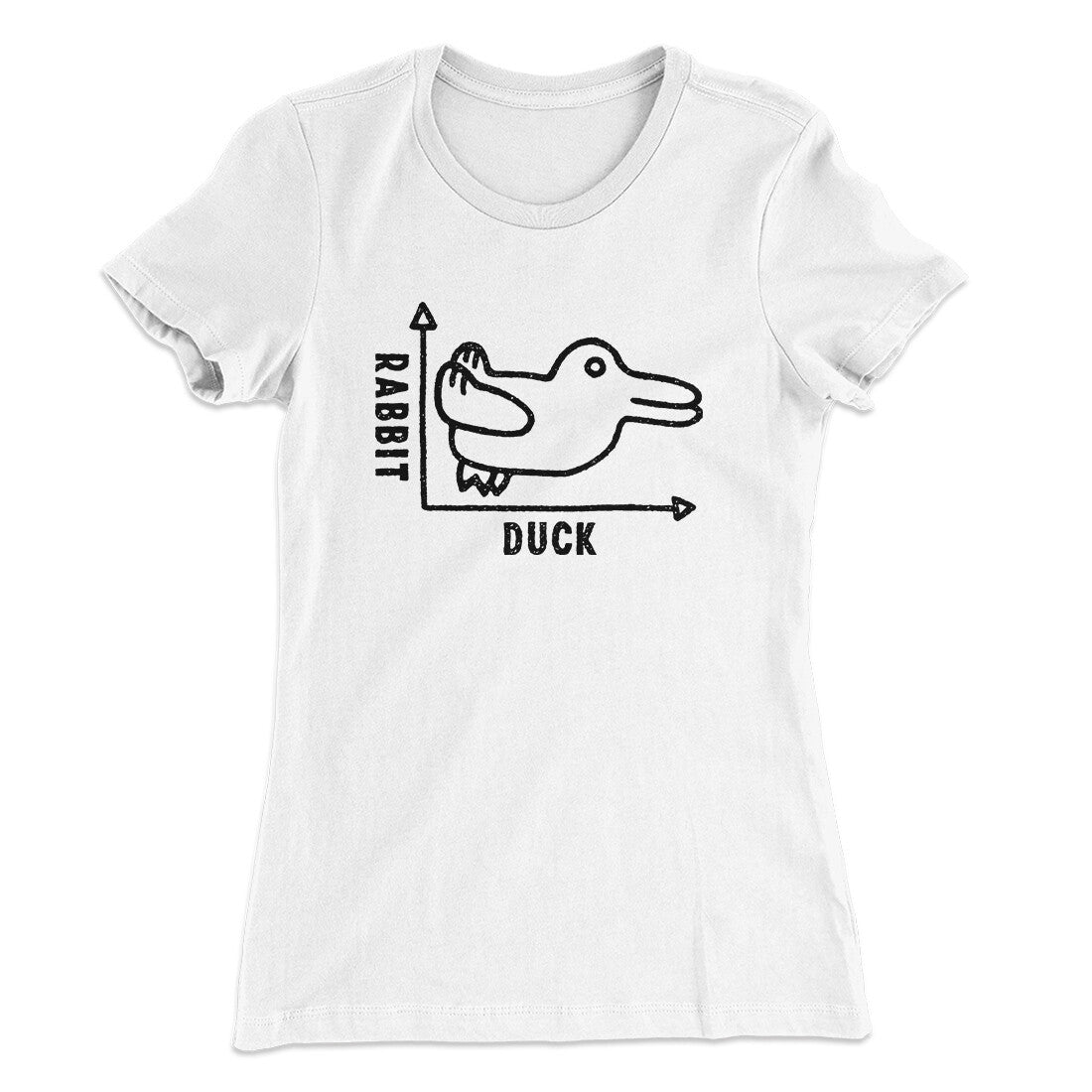 Rabbit Duck Graph Women's T-Shirt White | Funny Shirt from Famous In Real Life