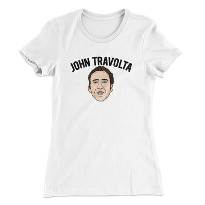 John Travolta Women's T-Shirt White | Funny Shirt from Famous In Real Life