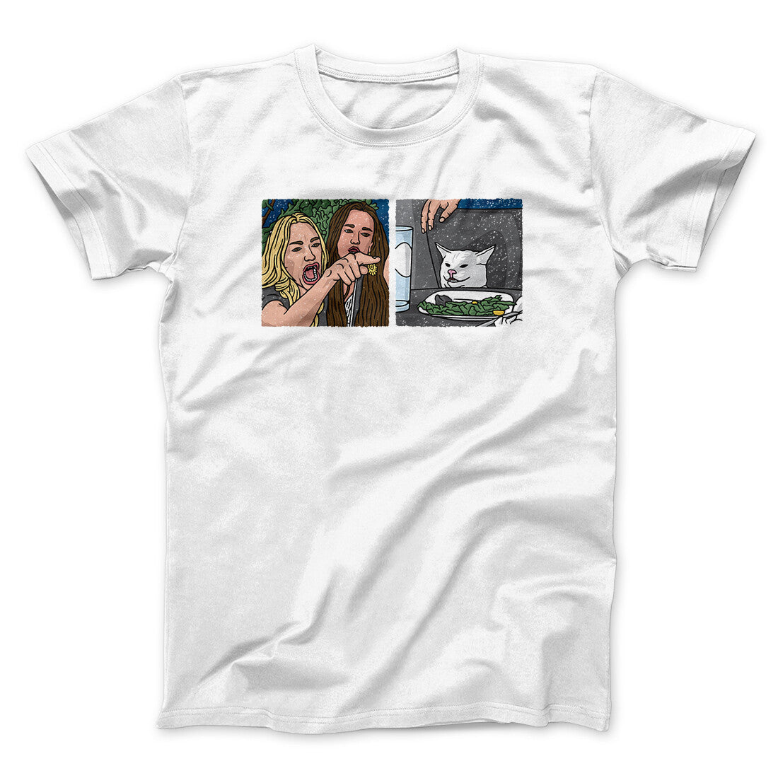 Woman Yelling At A Cat Meme Funny Men/Unisex T-Shirt | Funny Shirt from Famous In Real Life