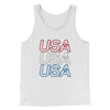 Usa Usa Usa Men/Unisex Tank Top White | Funny Shirt from Famous In Real Life