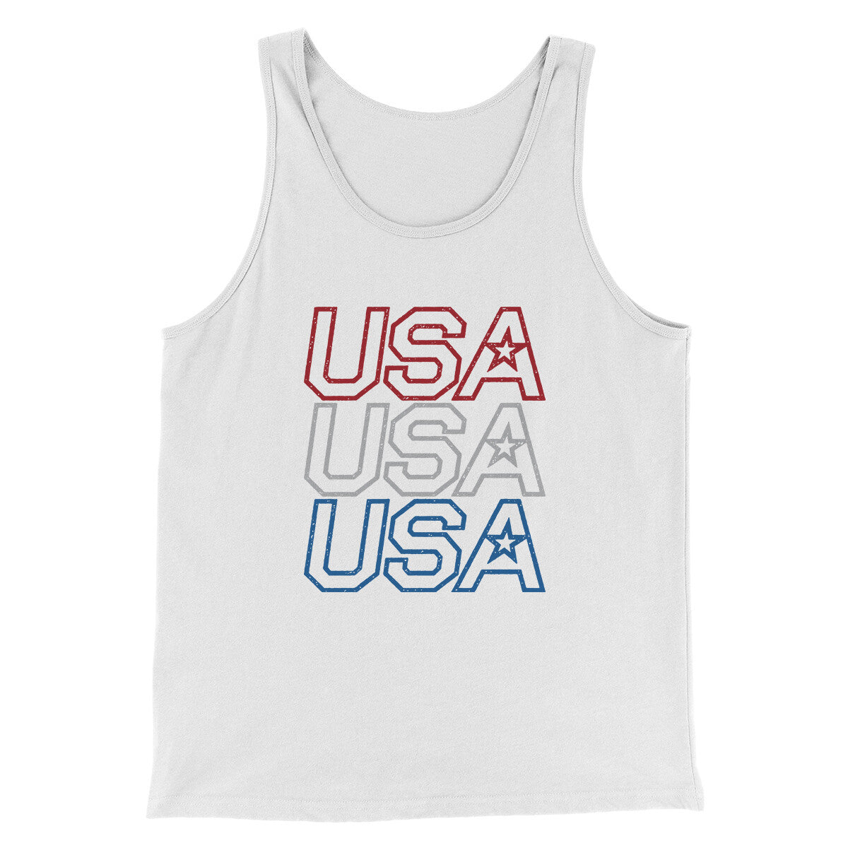 Usa Usa Usa Men/Unisex Tank Top White | Funny Shirt from Famous In Real Life