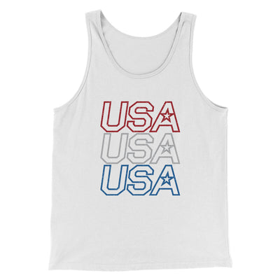 Usa Usa Usa Men/Unisex Tank Top White | Funny Shirt from Famous In Real Life