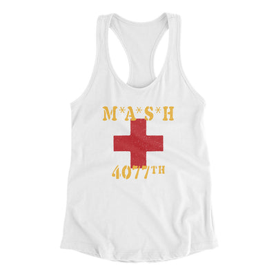 Mash 4077Th Women's Racerback Tank White | Funny Shirt from Famous In Real Life