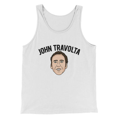 John Travolta Funny Movie Men/Unisex Tank Top White | Funny Shirt from Famous In Real Life