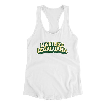 Marilize Legaluana Women's Racerback Tank White | Funny Shirt from Famous In Real Life