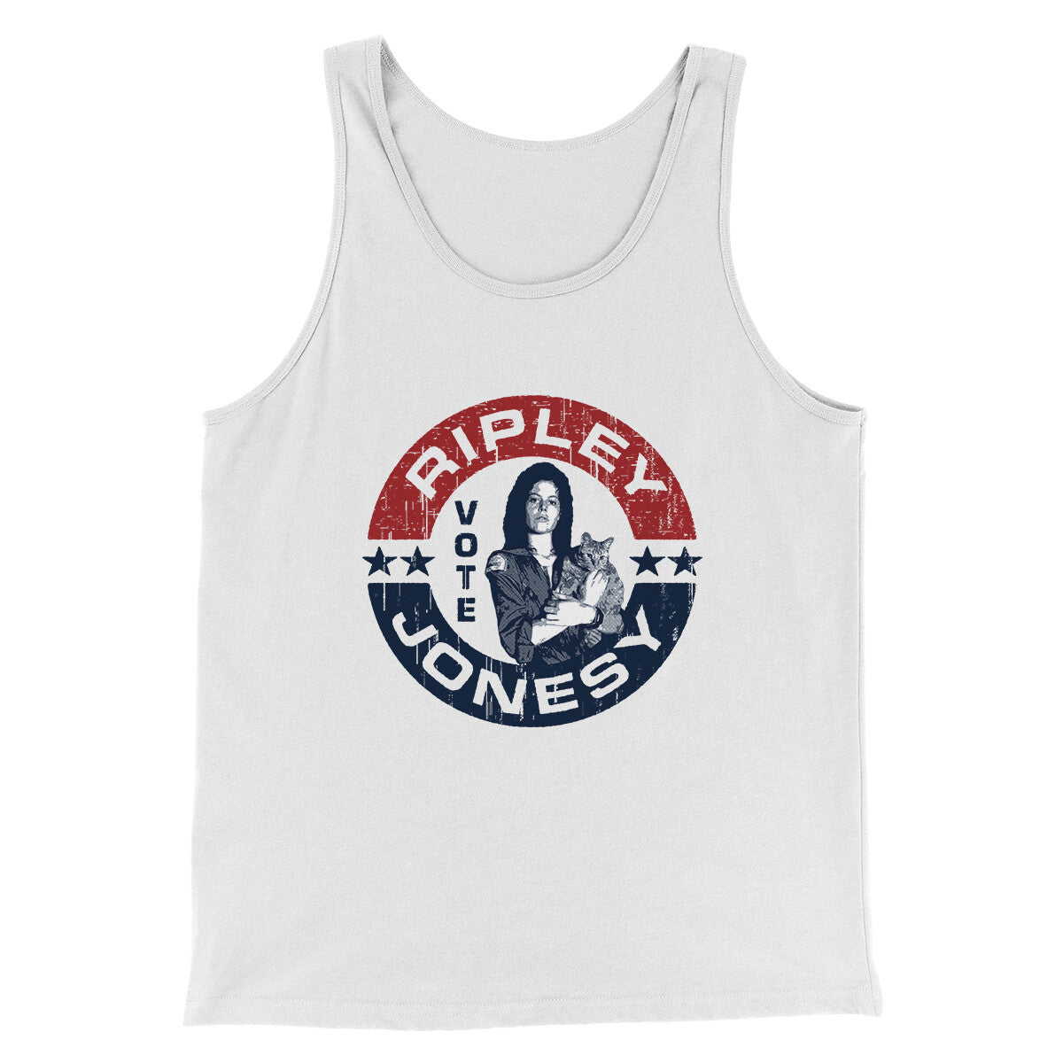 Vote Ripley Jonesy Men/Unisex Tank Top White | Funny Shirt from Famous In Real Life