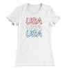 Usa Usa Usa Women's T-Shirt White | Funny Shirt from Famous In Real Life