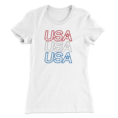 Usa Usa Usa Women's T-Shirt White | Funny Shirt from Famous In Real Life