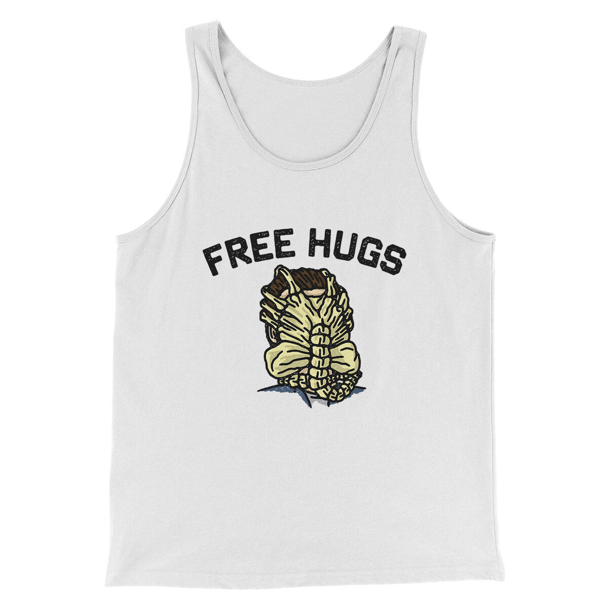 Free Hugs Facehugger Men/Unisex Tank Top White | Funny Shirt from Famous In Real Life
