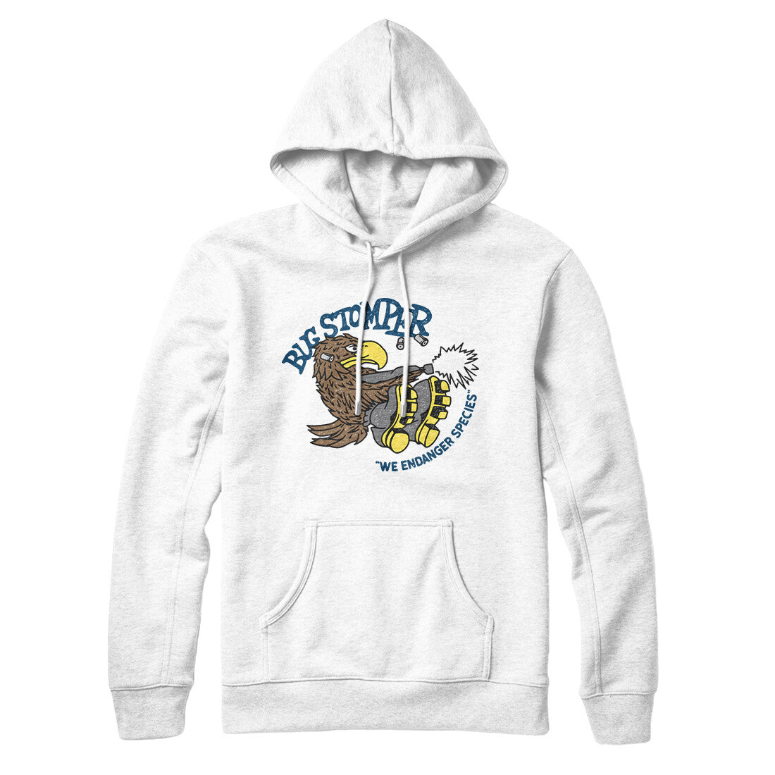 Bug Stomper Hoodie White | Funny Shirt from Famous In Real Life