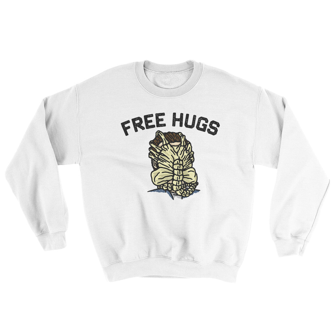 Free Hugs Facehugger Ugly Sweater White | Funny Shirt from Famous In Real Life