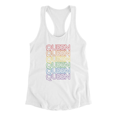Queen Women's Racerback Tank White | Funny Shirt from Famous In Real Life