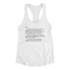 Letter To Sam Women's Racerback Tank White | Funny Shirt from Famous In Real Life