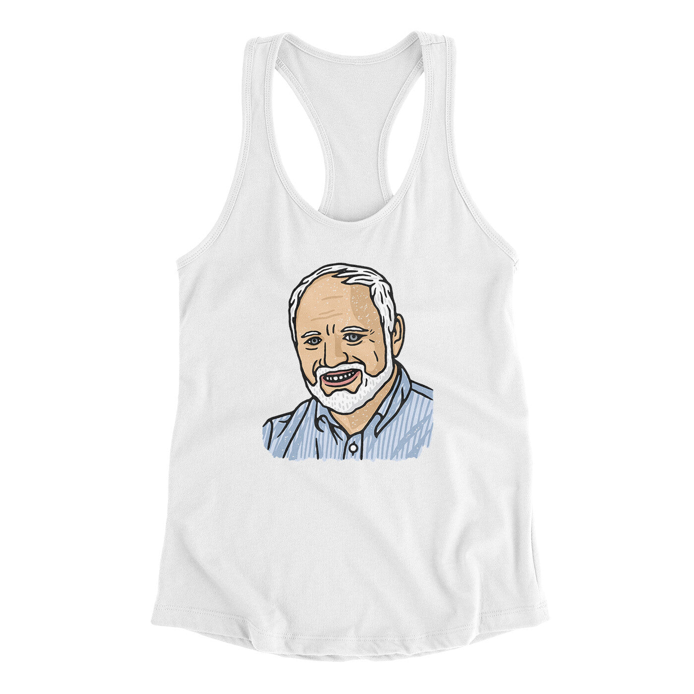 Hide The Pain Harold Funny Women's Racerback Tank | Funny Shirt from Famous In Real Life