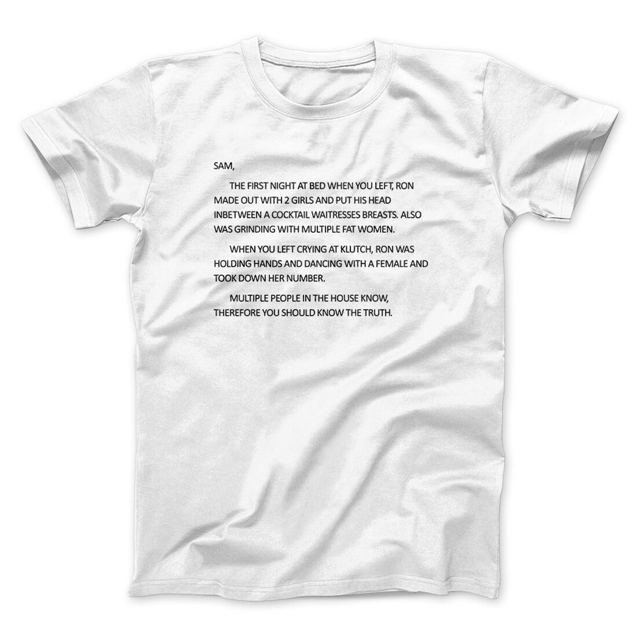 Letter To Sam Men/Unisex T-Shirt | Funny Shirt from Famous In Real Life