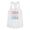 Usa Usa Usa Women's Racerback Tank White | Funny Shirt from Famous In Real Life