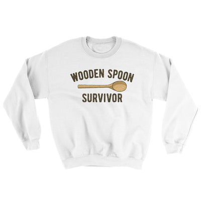 Wooden Spoon Survivor Ugly Sweater White | Funny Shirt from Famous In Real Life