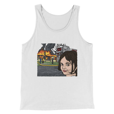 Disaster Girl Meme Funny Men/Unisex Tank Top White | Funny Shirt from Famous In Real Life