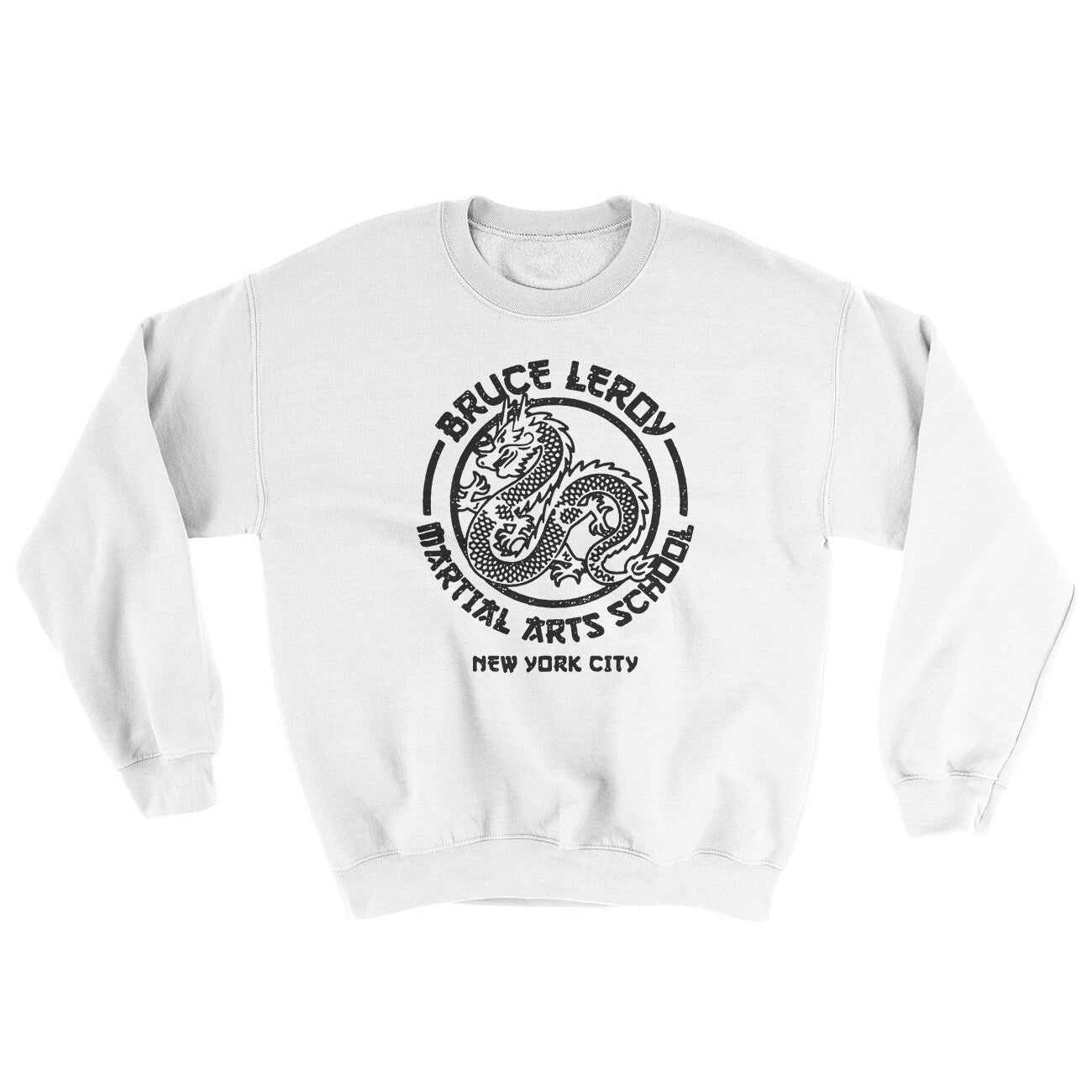 Bruce Leroy Martial Arts School Ugly Sweater White | Funny Shirt from Famous In Real Life