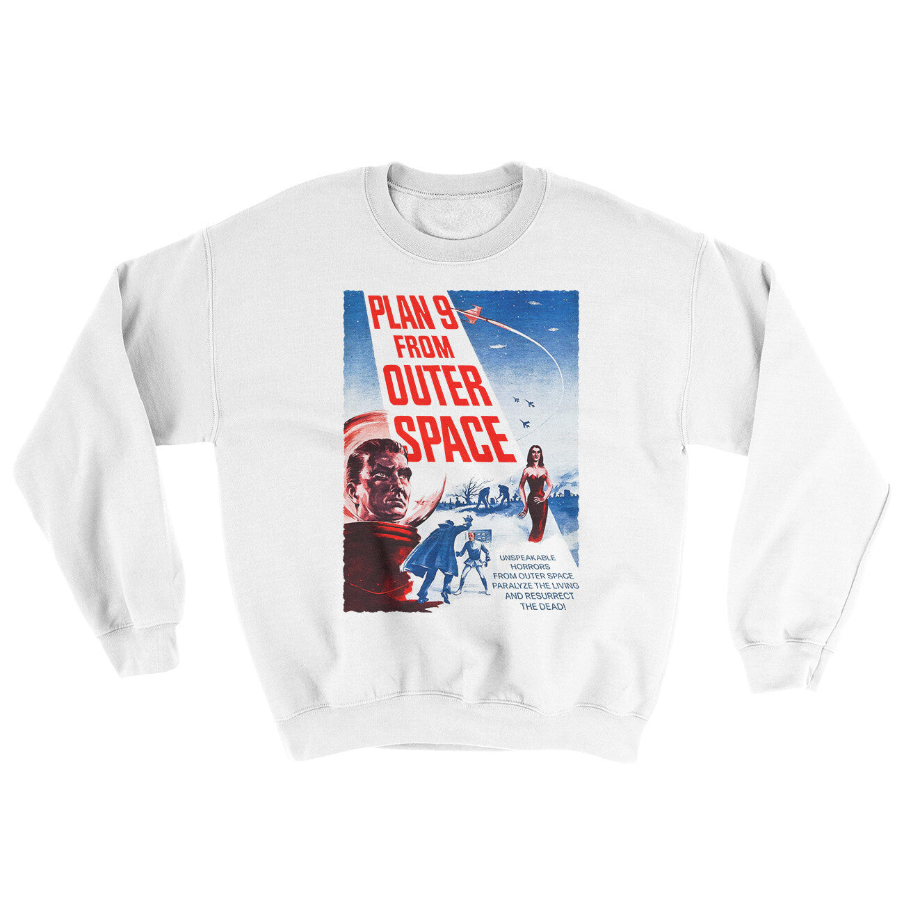 Plan 9 From Outer Space Ugly Sweater White | Funny Shirt from Famous In Real Life