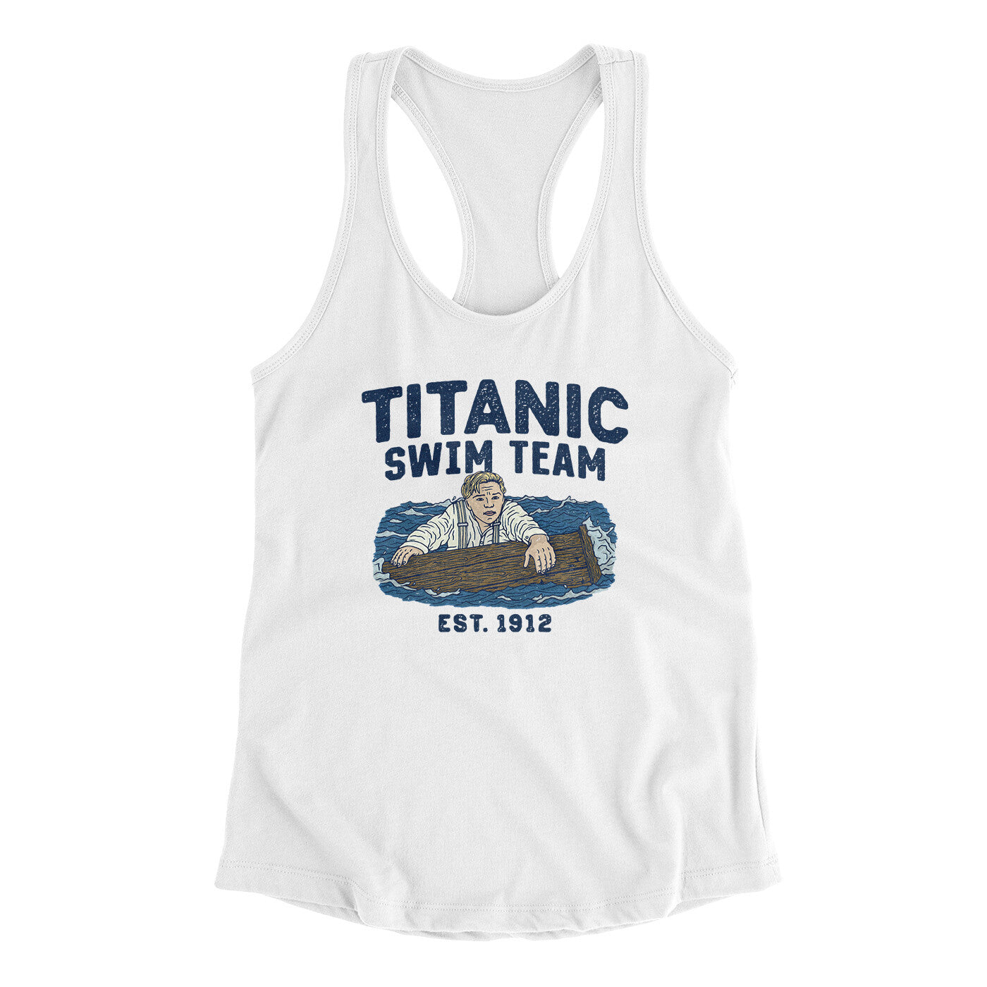 Titanic Swim Team Women's Racerback Tank White | Funny Shirt from Famous In Real Life
