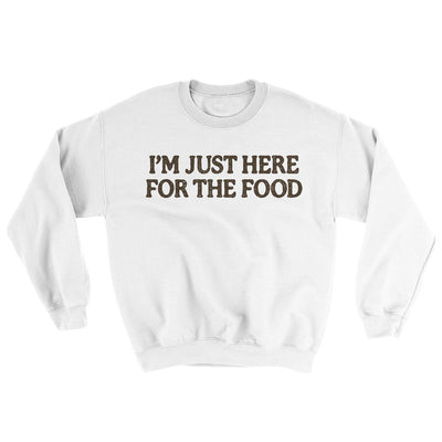 I’m Just Here For The Food Ugly Sweater White | Funny Shirt from Famous In Real Life