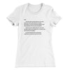 Letter To Sam Women's T-Shirt White | Funny Shirt from Famous In Real Life