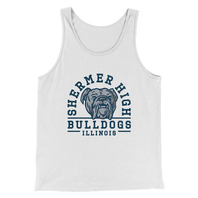 Shermer High Bulldogs Men/Unisex Tank Top White | Funny Shirt from Famous In Real Life