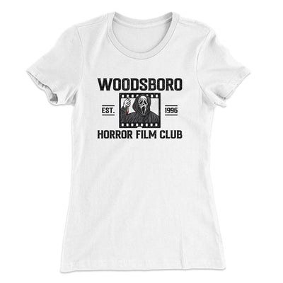 Woodsboro Horror Film Club Women's T-Shirt White | Funny Shirt from Famous In Real Life